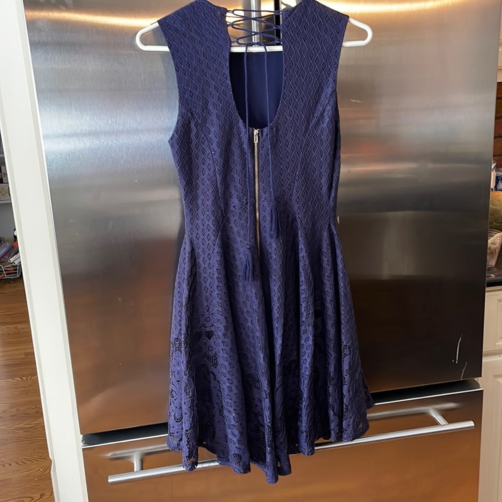 Navy blue sleeveless dress